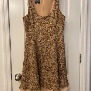 Vintage Kay Unger Tan Leopard Print Mini Dress